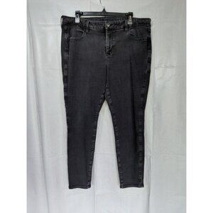American Eagle Next Level Stretch Jegging Black Denim Sz 18 High Rise Comfort